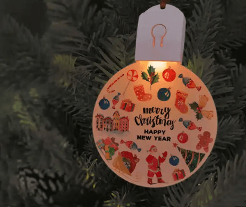 Bola de Navidad Sublimable de Acrílico LED